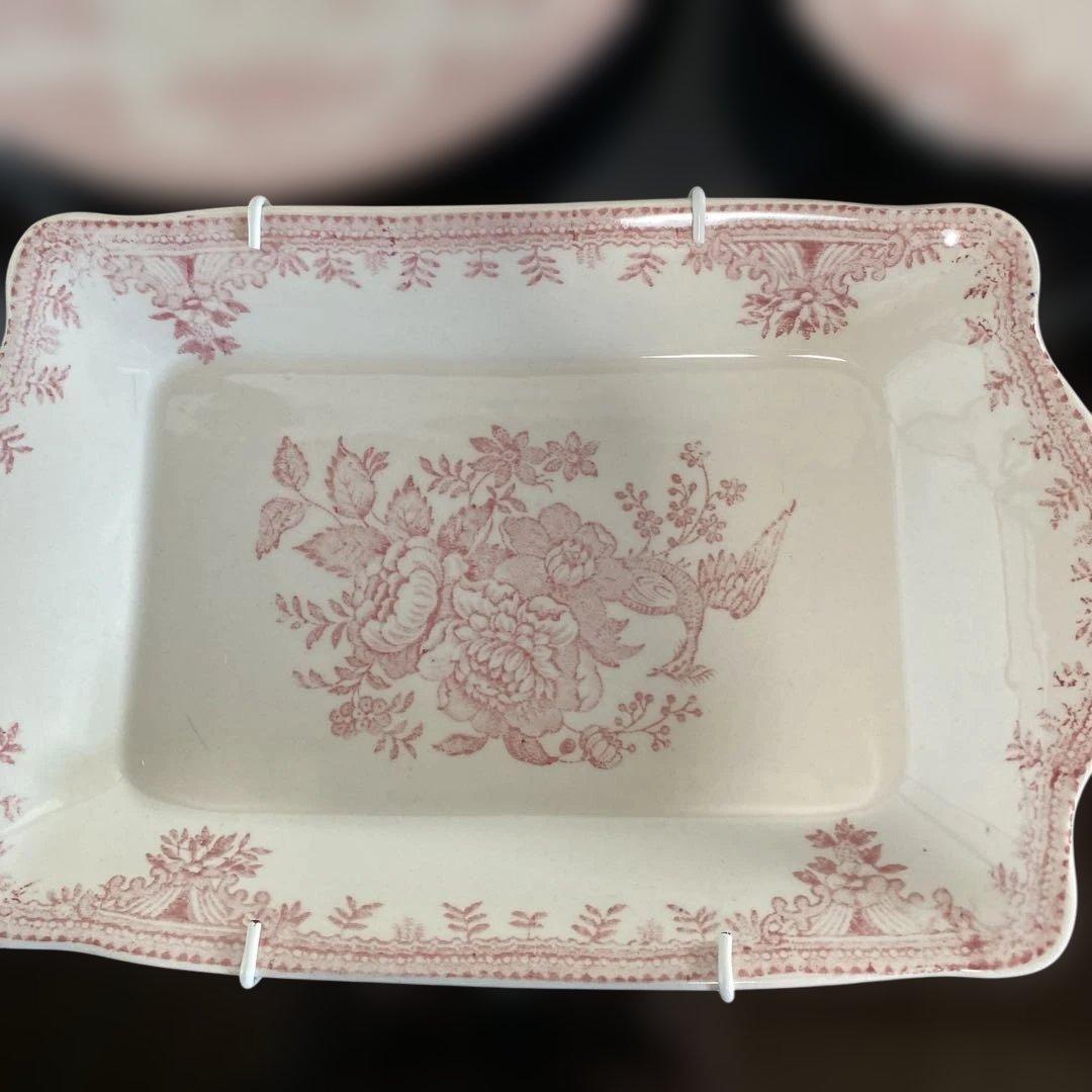 バーレイ＊ピンクアジアティックフェザンツ＊ 食器セット 3点（壁掛け金具付き）