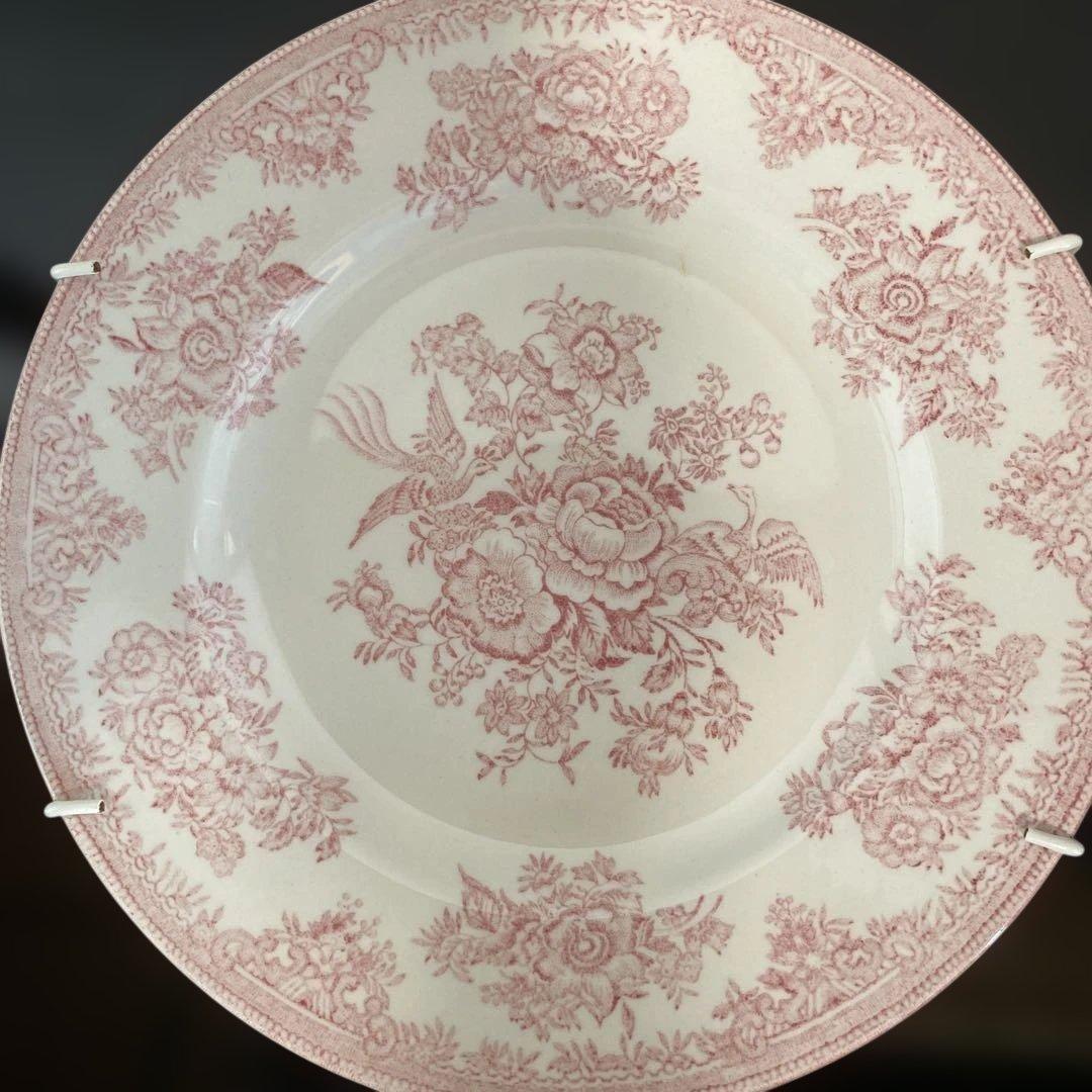 バーレイ＊ピンクアジアティックフェザンツ＊ 食器セット 3点（壁掛け金具付き）