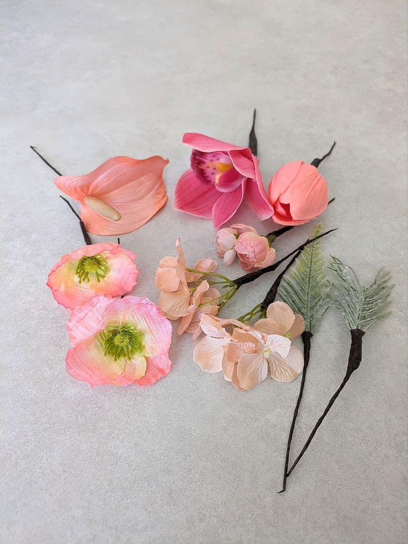 RON エコメルカリ便 ウェディング ブーケ ブートニア ヘアパーツ 3点