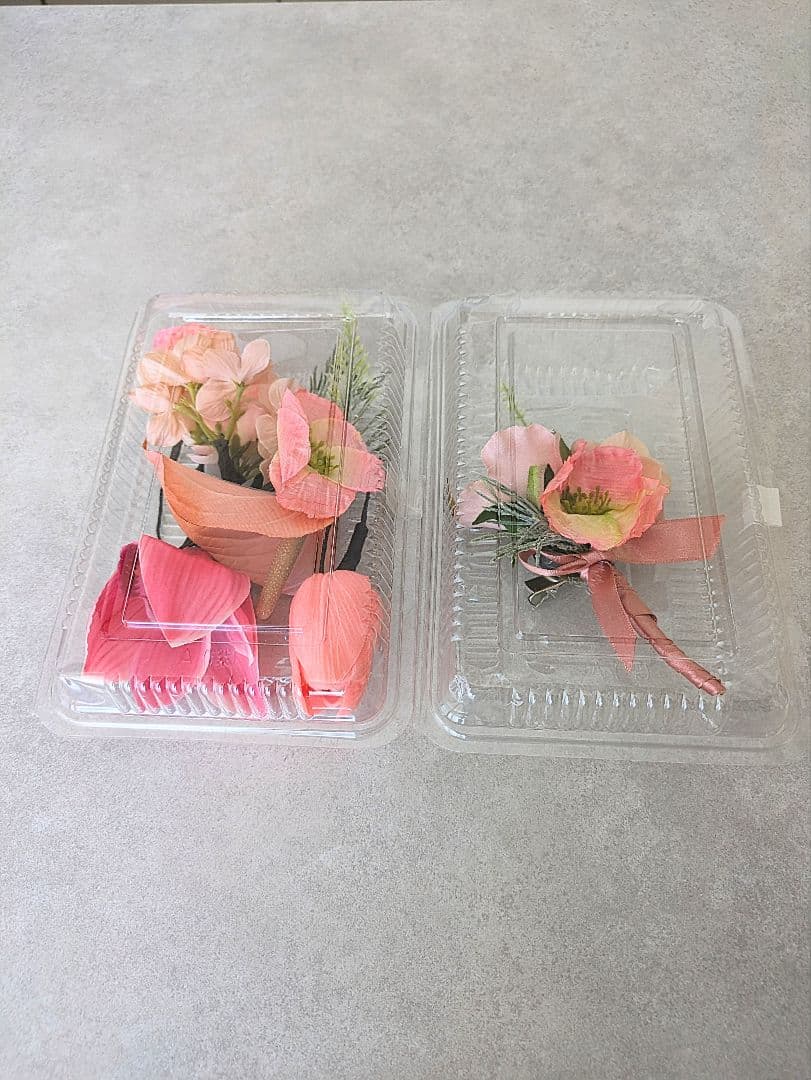 RON エコメルカリ便 ウェディング ブーケ ブートニア ヘアパーツ 3点