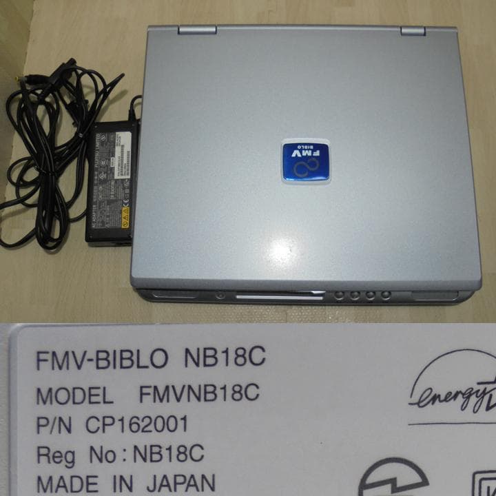旧型PC　富士通　BIBLO NB18C／WinXP&98 デュアル／FDD内蔵