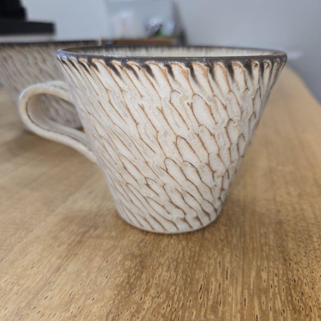 山本雅則　しのぎ　コーヒーカッブ　2個セット　信楽焼