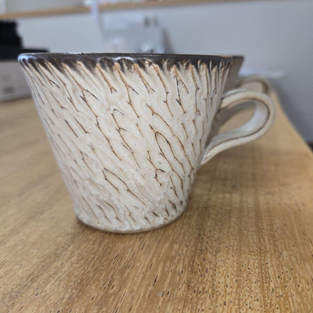 山本雅則　しのぎ　コーヒーカッブ　2個セット　信楽焼