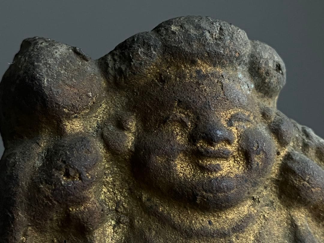 【福満顔な 恵比寿 大黒天 土人形 約9㎝ 明治〜大正頃】民間信仰郷土玩具民藝