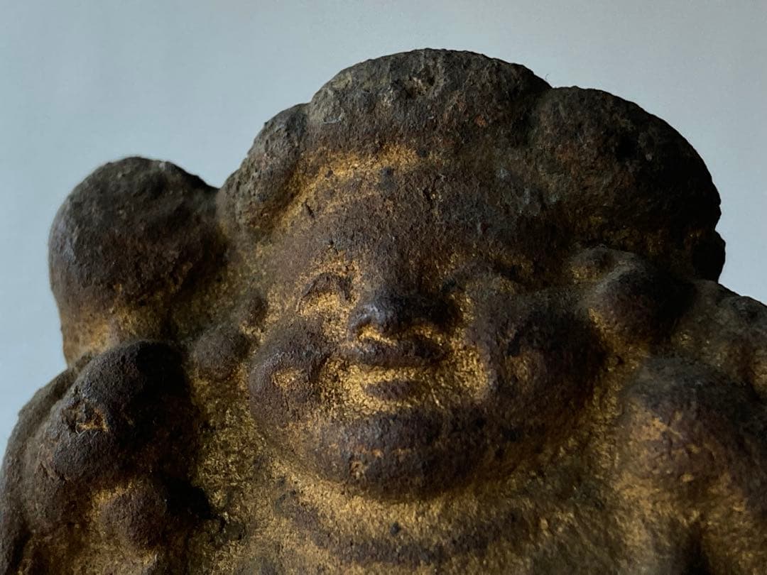 【福満顔な 恵比寿 大黒天 土人形 約9㎝ 明治〜大正頃】民間信仰郷土玩具民藝