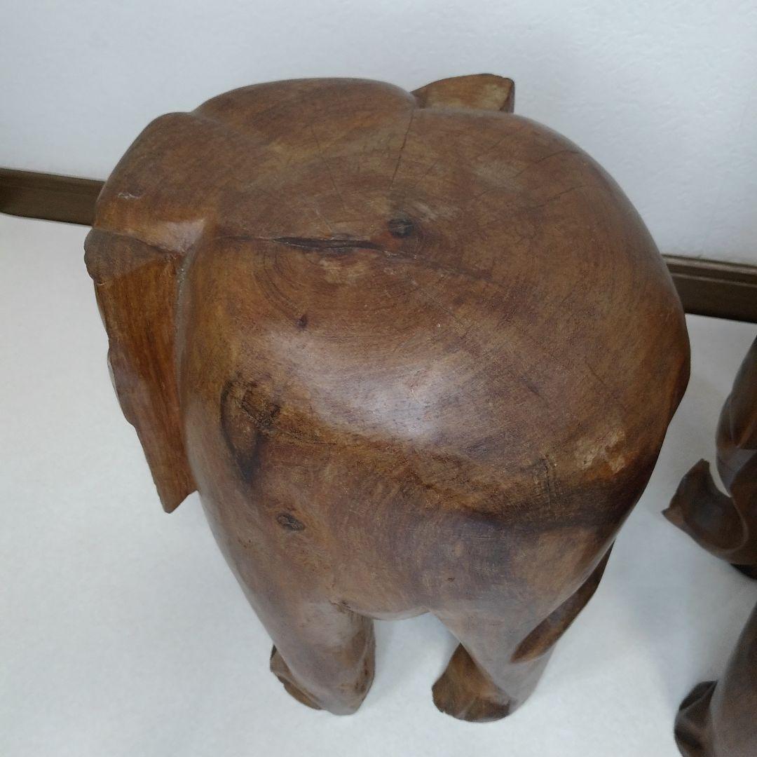 2セット Elephant stool エレファントスツール 象 木製 送料無料