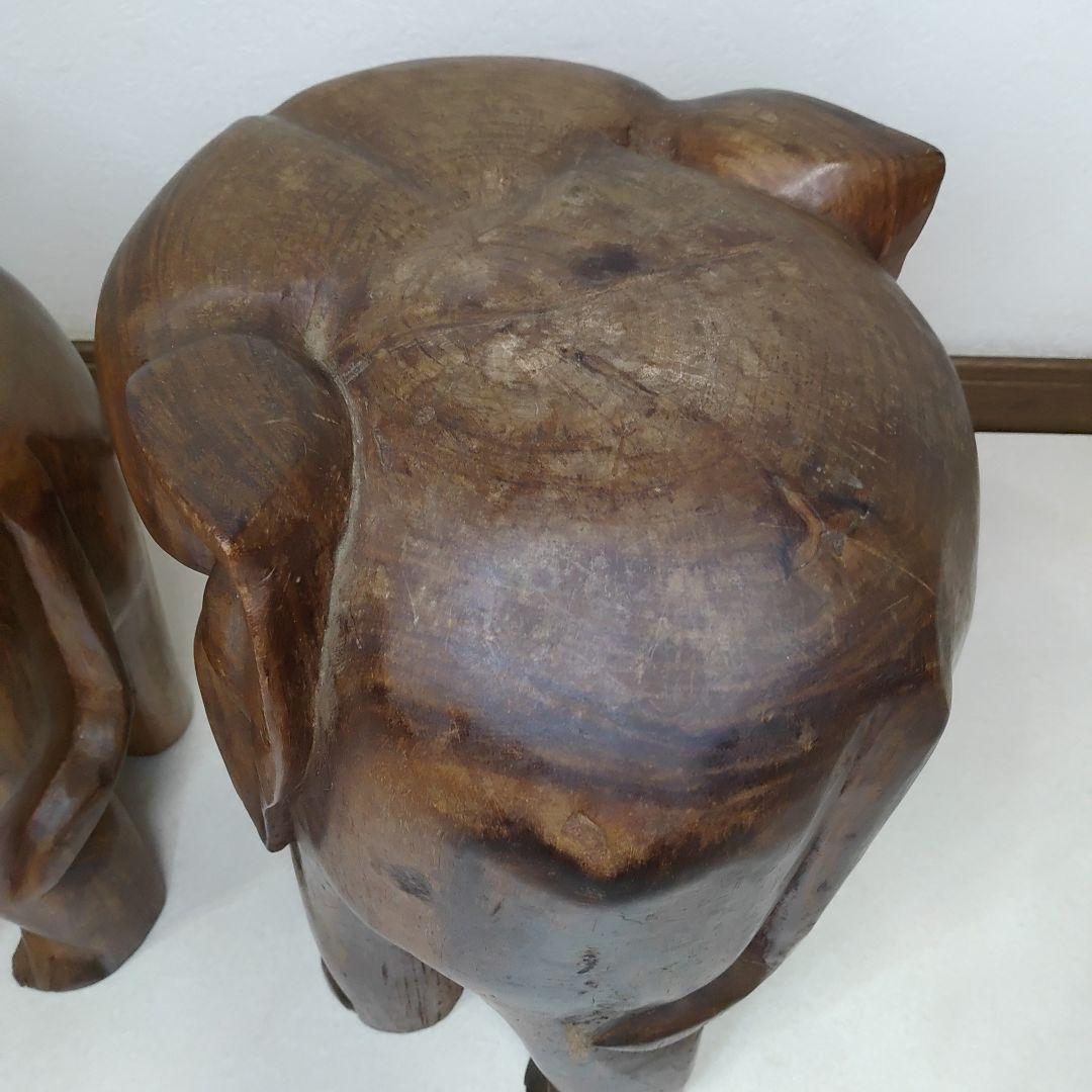 2セット Elephant stool エレファントスツール 象 木製 送料無料