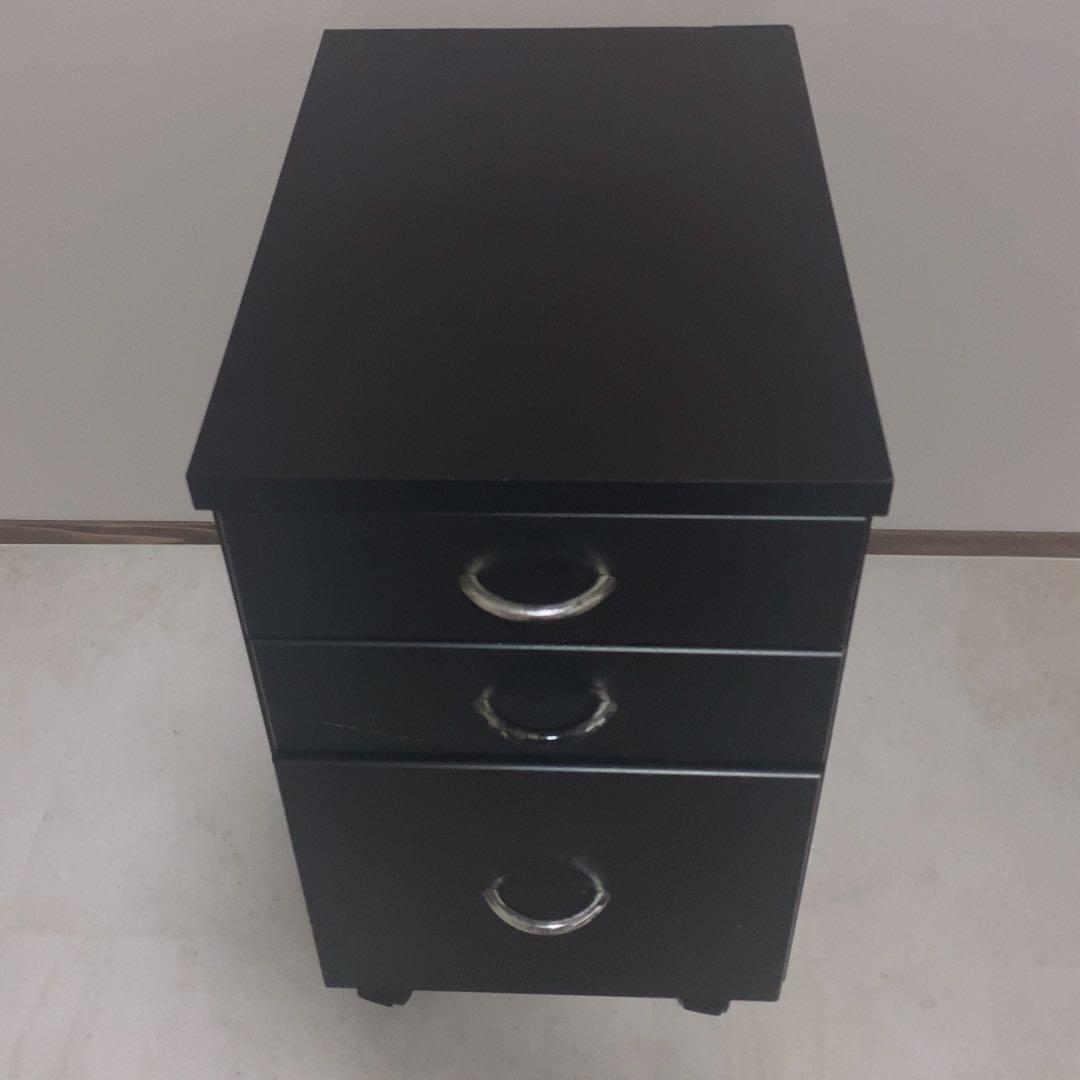 ワークデスク チェスト ラック 鏡面 3点セット