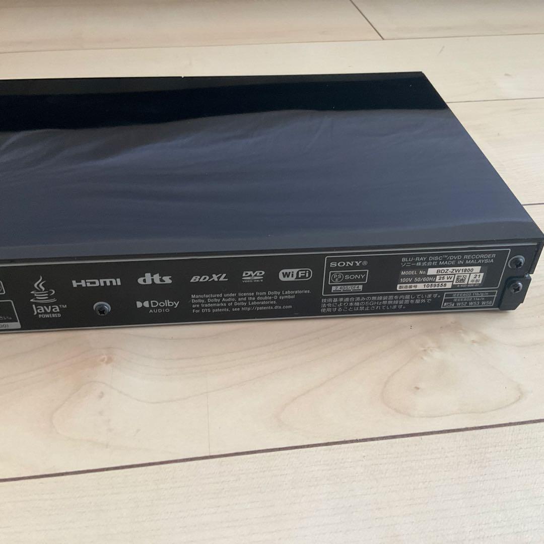 SONY ブルーレイレコーダー BDZ-ZW1800 2021年モデル
