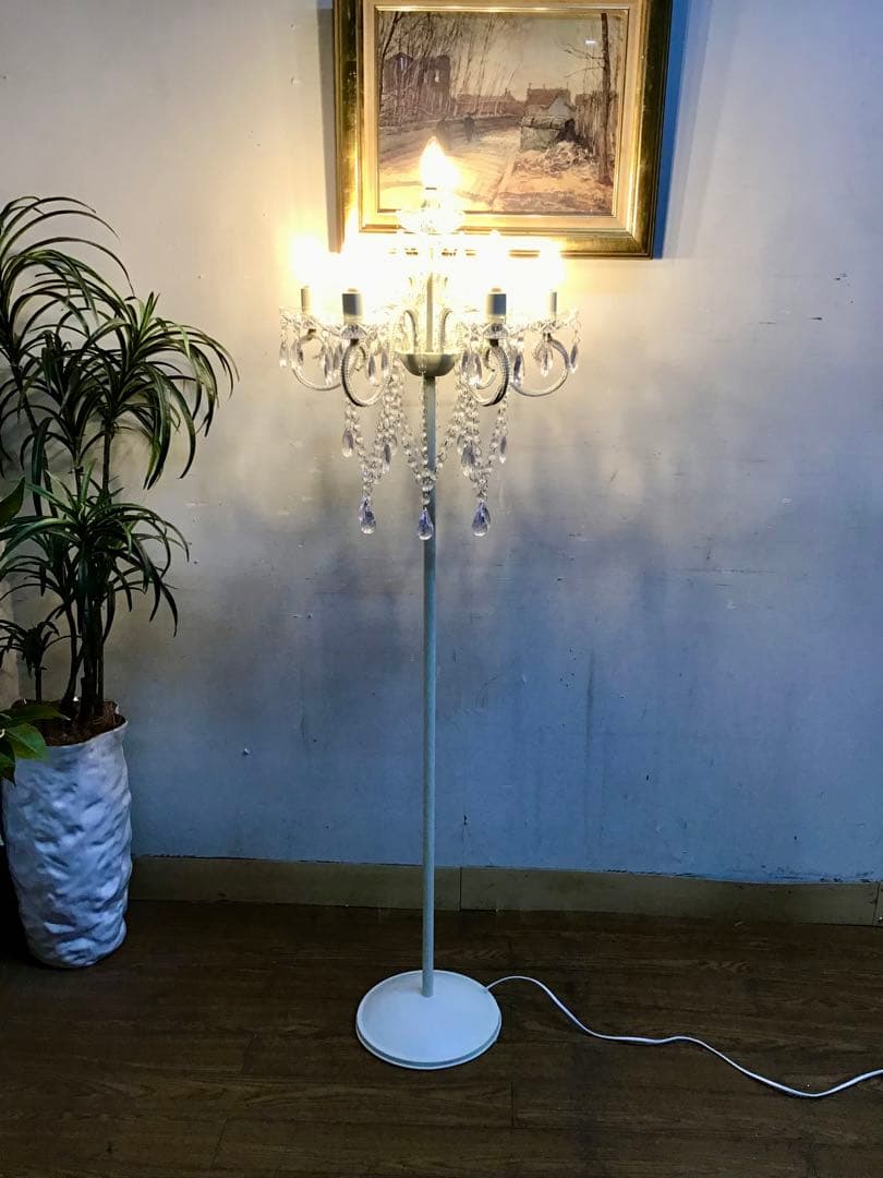 管288☆英国調☆シャンデリア☆LED7灯☆フロアーランプ☆スタンドライト☆