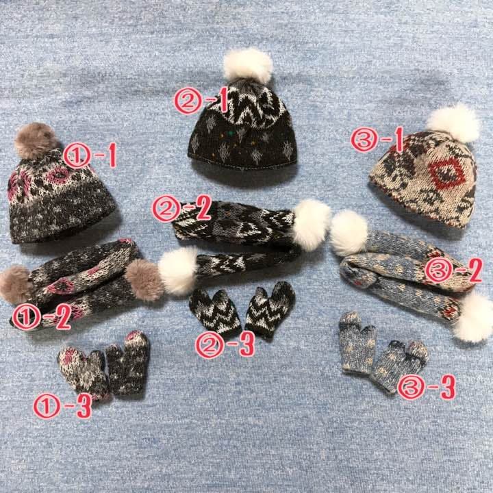 ドール服♡ニット帽&マフラー&手袋