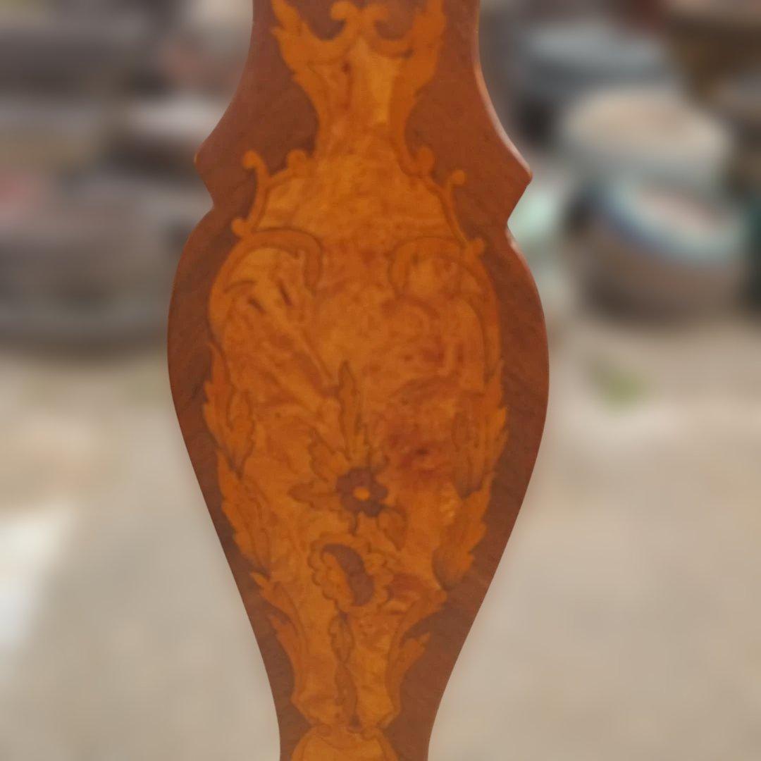 4436)アンティーク調　木象嵌の椅子　猫足　英国？　イタリア？