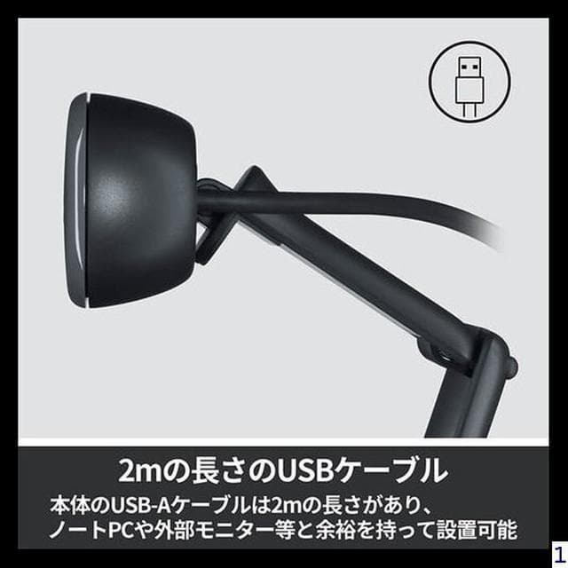 ロジクール ウェブカメラ C505 HD 720P 自動光補正ロングレンジマイク