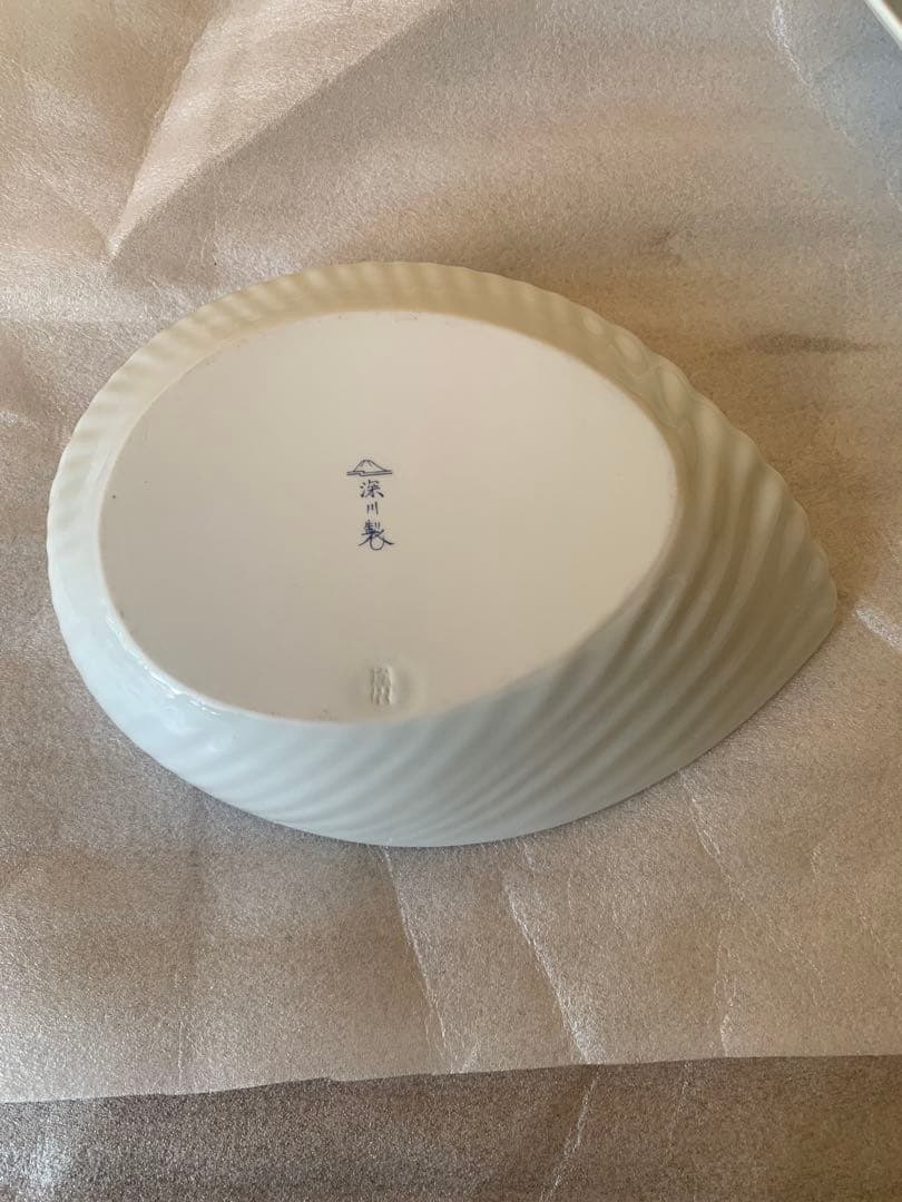 【深川製磁】染付波千鳥　刺身皿　2枚