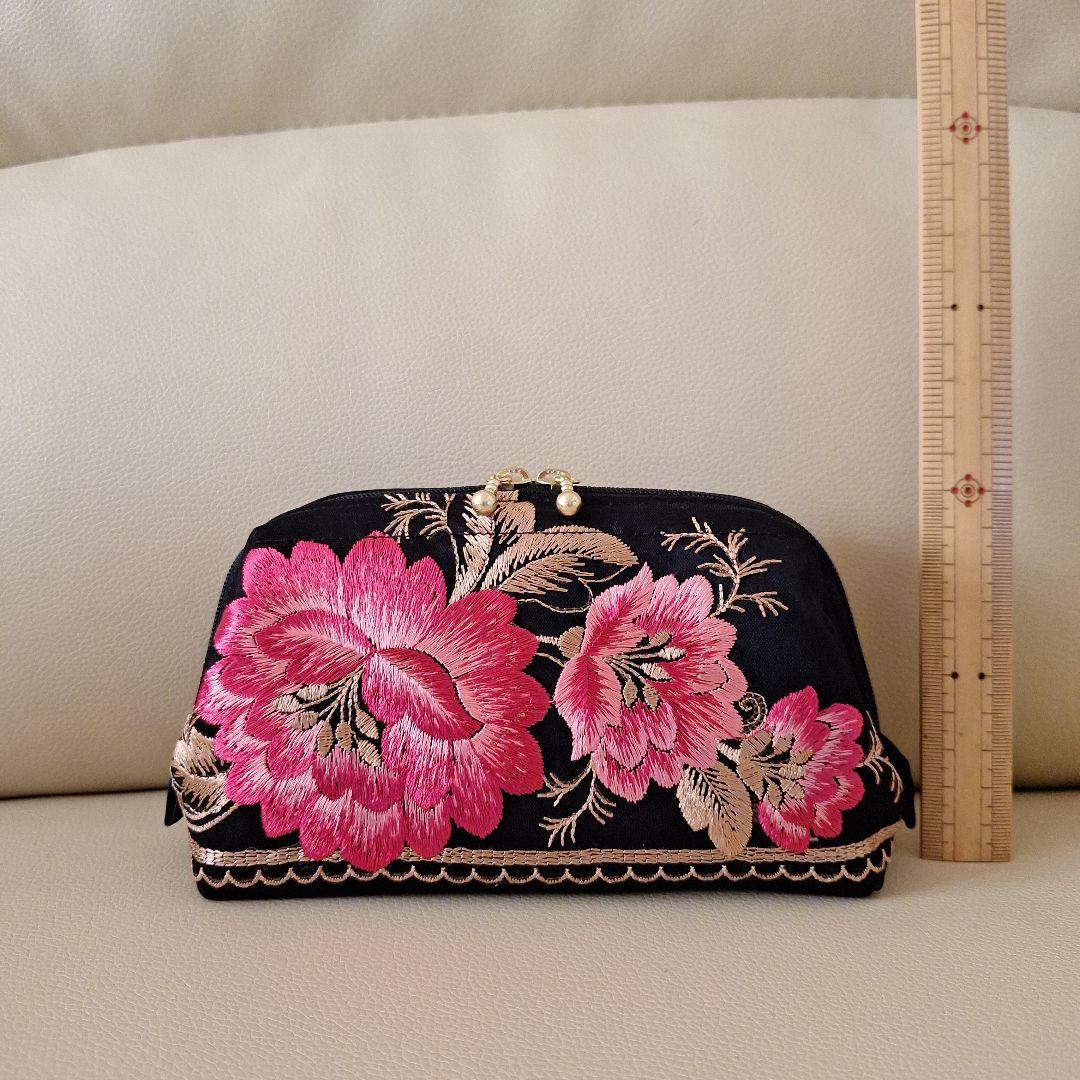 ちびくろ ハンドメイド ワイヤーポーチ お化粧ポーチ