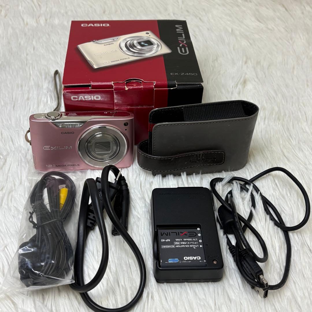CASIO カメラ　EX-Z450 充電器　箱　ピンク コンデジ　動作品