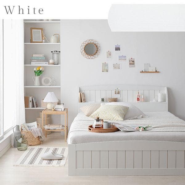 ベッド ダブル ベッドフレームのみ ホワイト ds-2472972