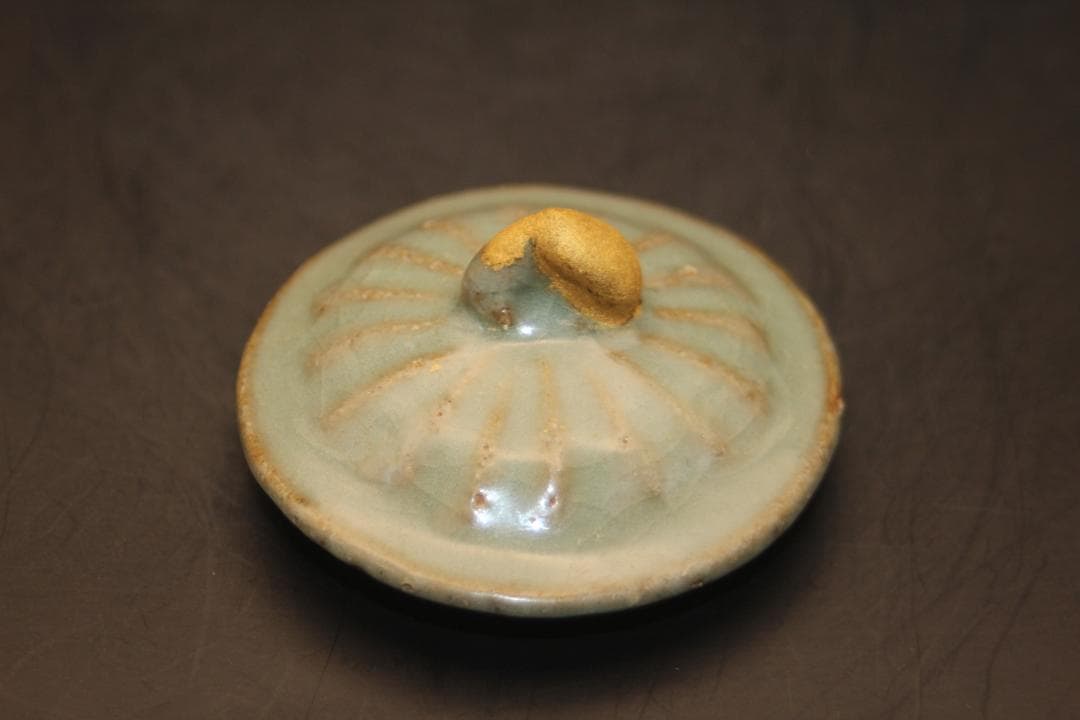 【海】南宋官窯青磁　珍品　南瓜形急須　高級木箱付　骨董品  中国美術品