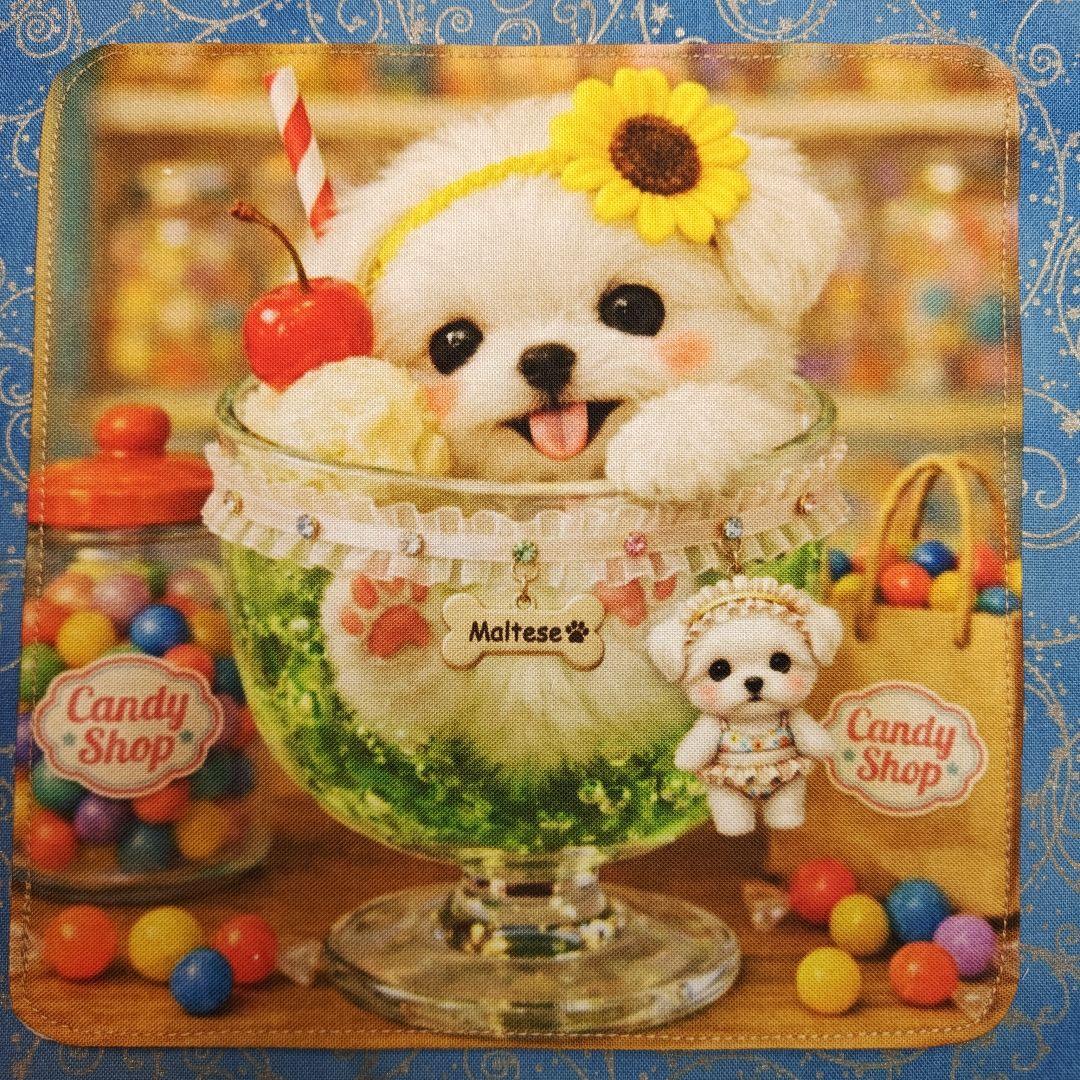 ご確認用　パニャ　ハンカチ　わんこさん柄1/19