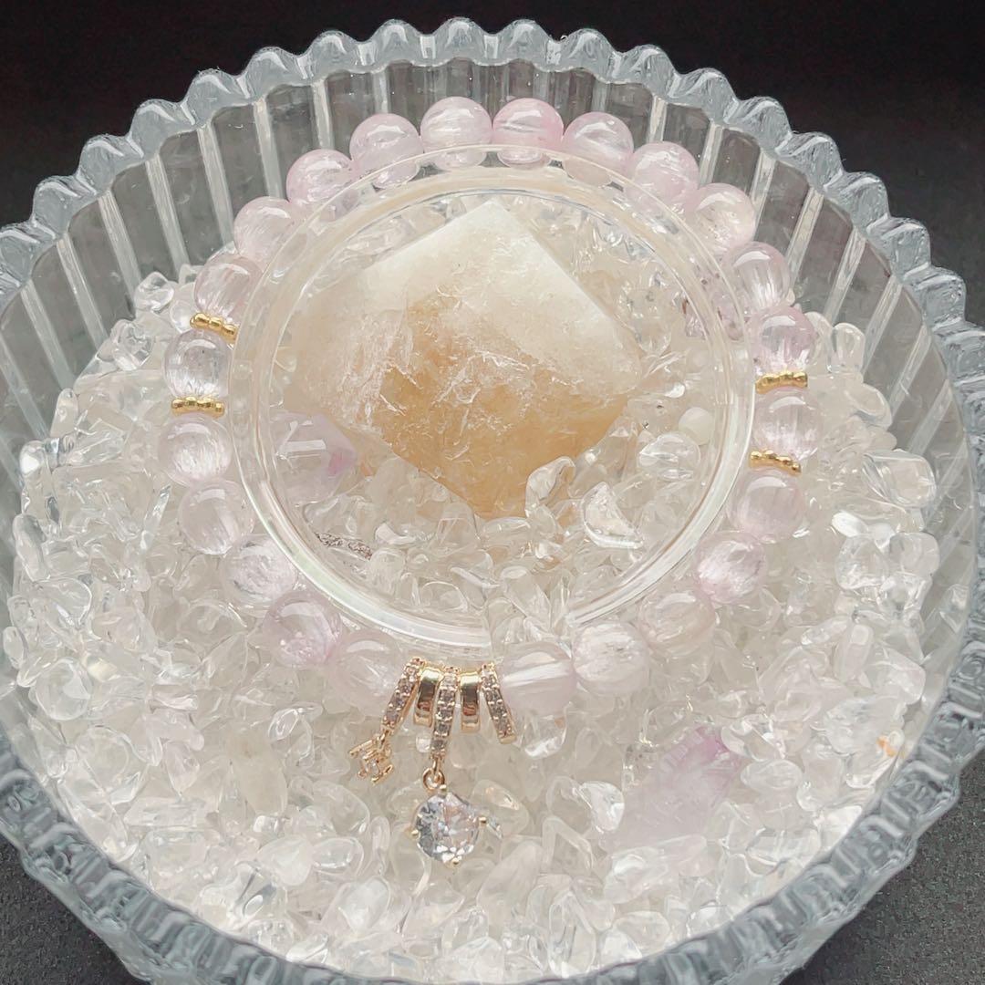 ⭐️新作⭐️天然石ブレスレット⭐️クンツァイト⭐️高品質❤️愛の石❤️恋愛成就・人間関係改善