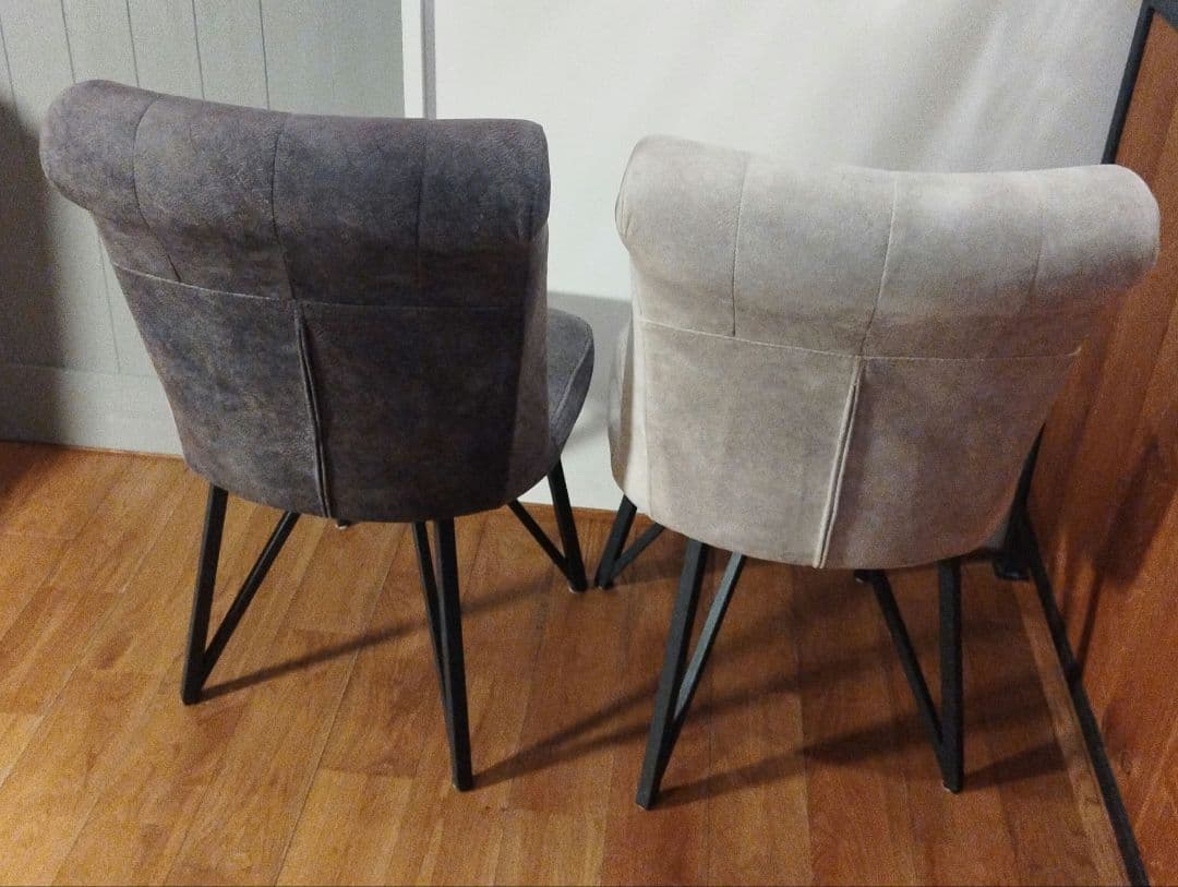 美品 Luka ダイニングチェア 回転式 2脚 まとめ売り ベージュ＆グレー