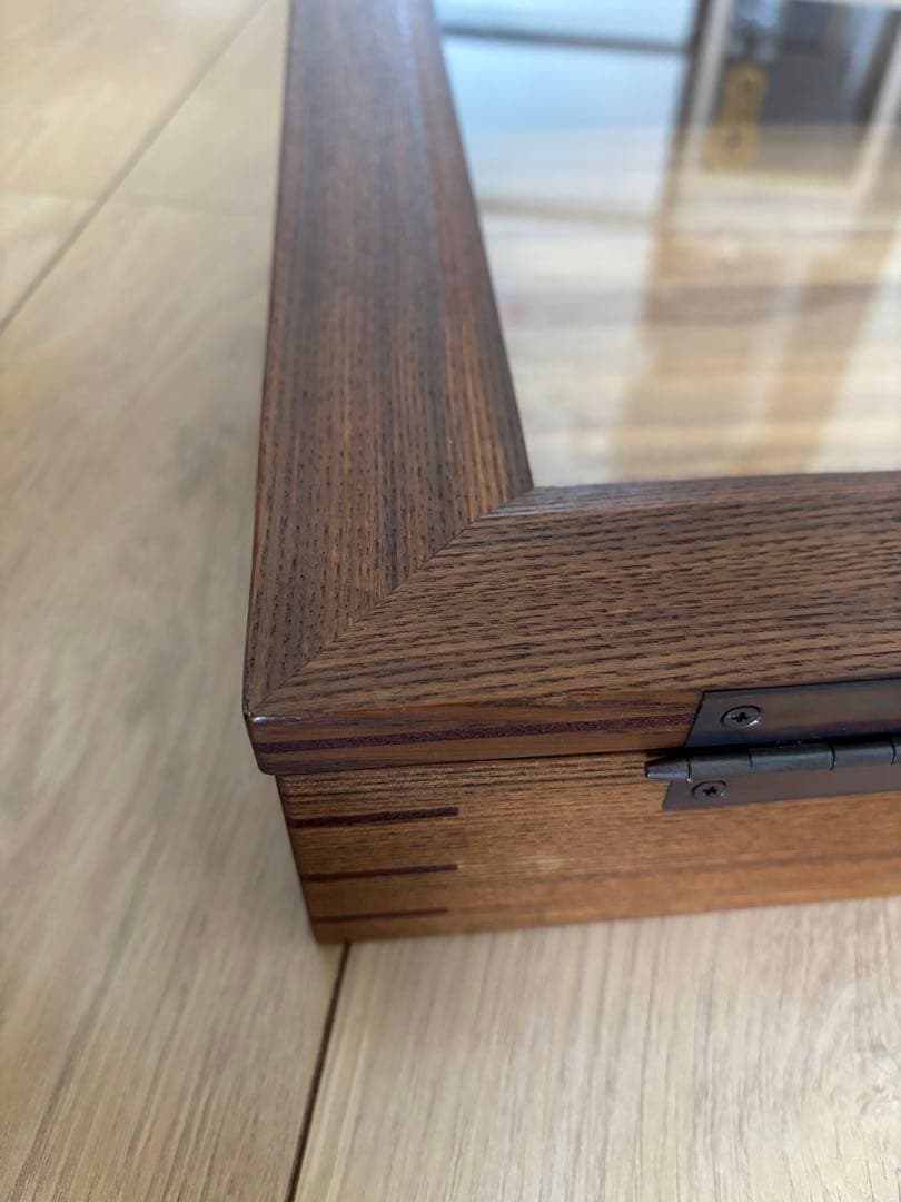 木製ガラス蓋付きディスプレイケース