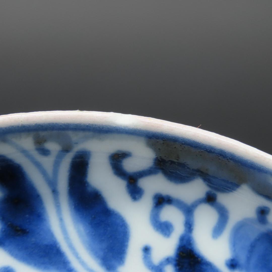 ⭕343 古伊万里 染付 小皿 豆皿５枚 角福印 直径10cm 江戸後期