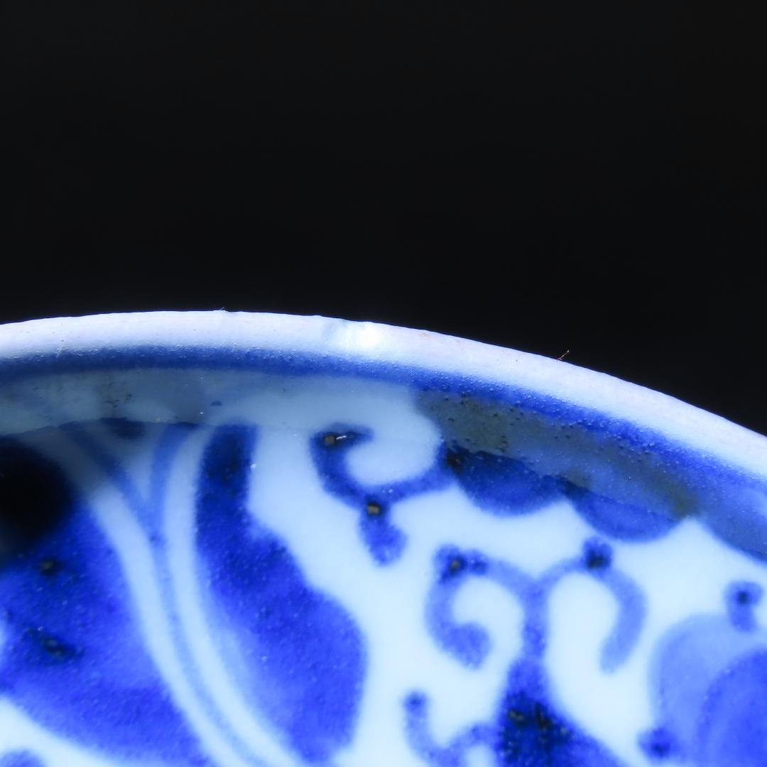 ⭕343 古伊万里 染付 小皿 豆皿５枚 角福印 直径10cm 江戸後期