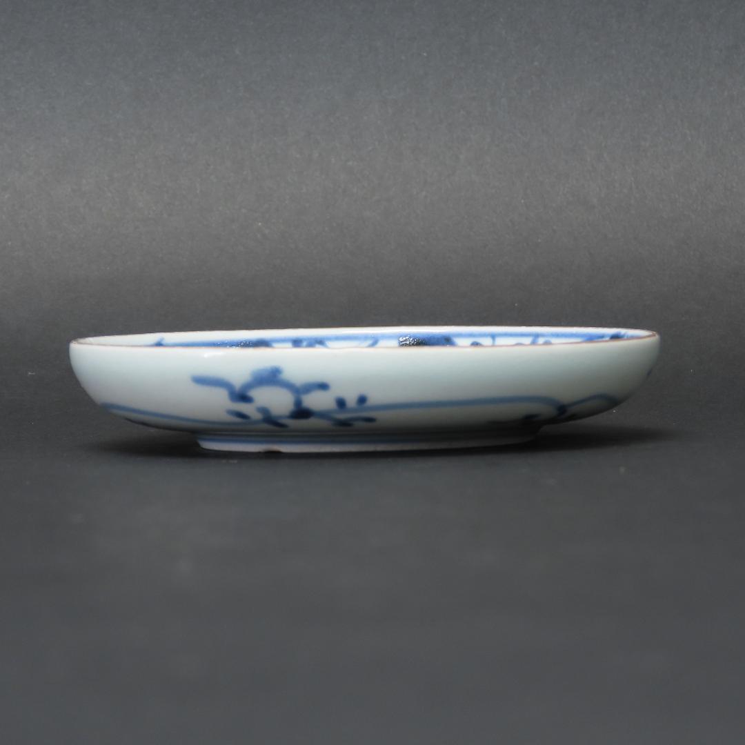 ⭕343 古伊万里 染付 小皿 豆皿５枚 角福印 直径10cm 江戸後期