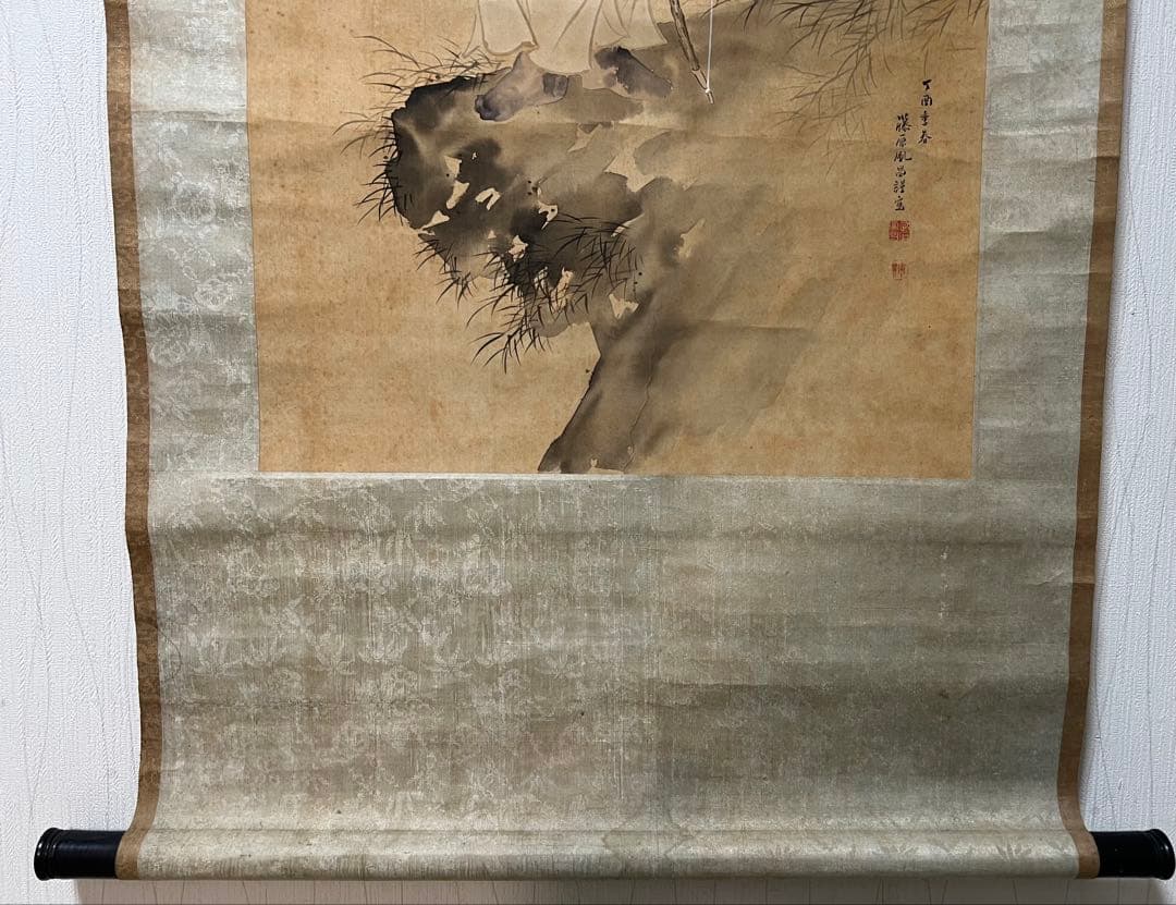 掛け軸　藤原胤昌［神武天皇］絹本　木箱無し！