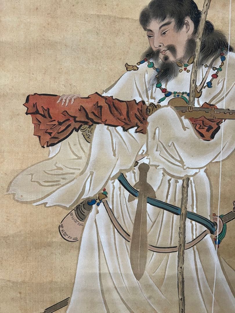 掛け軸　藤原胤昌［神武天皇］絹本　木箱無し！