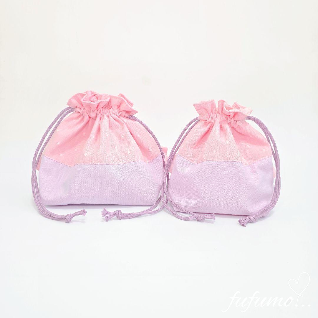 入園入学準備品5点セット＊ピンクドットパープル