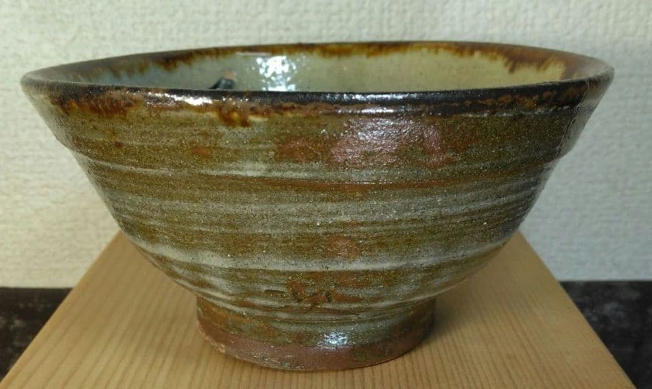 最上作 人間国宝 金城次郎 魚紋茶碗(外刷毛目) 栞 共箱 無傷 壷屋焼