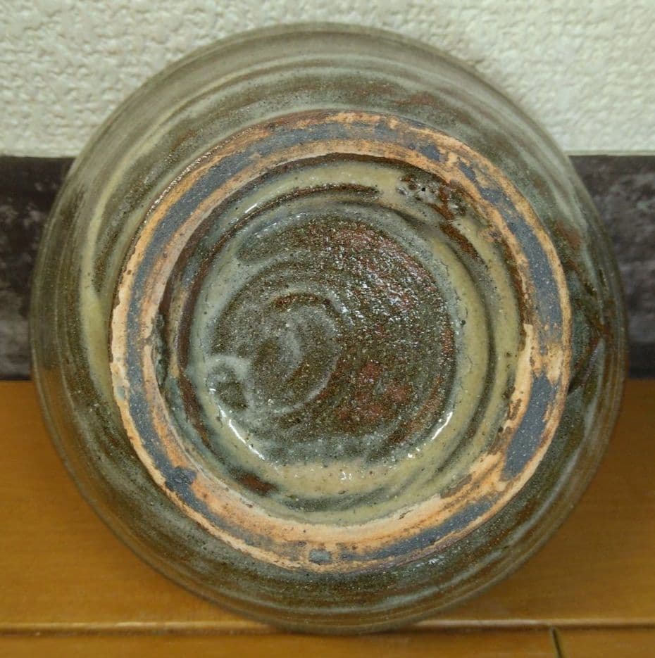 最上作 人間国宝 金城次郎 魚紋茶碗(外刷毛目) 栞 共箱 無傷 壷屋焼