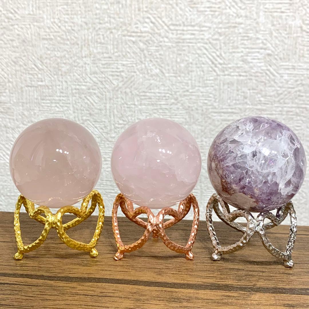 美麗！ピンクアメジストフラワーアゲート　スフィア　4.3cm ブラジル産　天然石