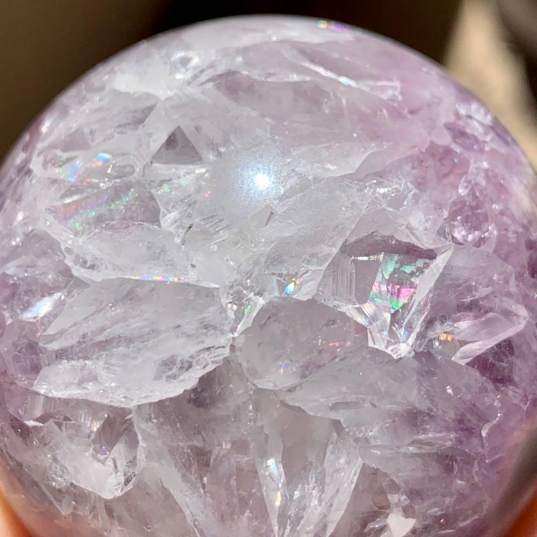 美麗！ピンクアメジストフラワーアゲート　スフィア　4.3cm ブラジル産　天然石