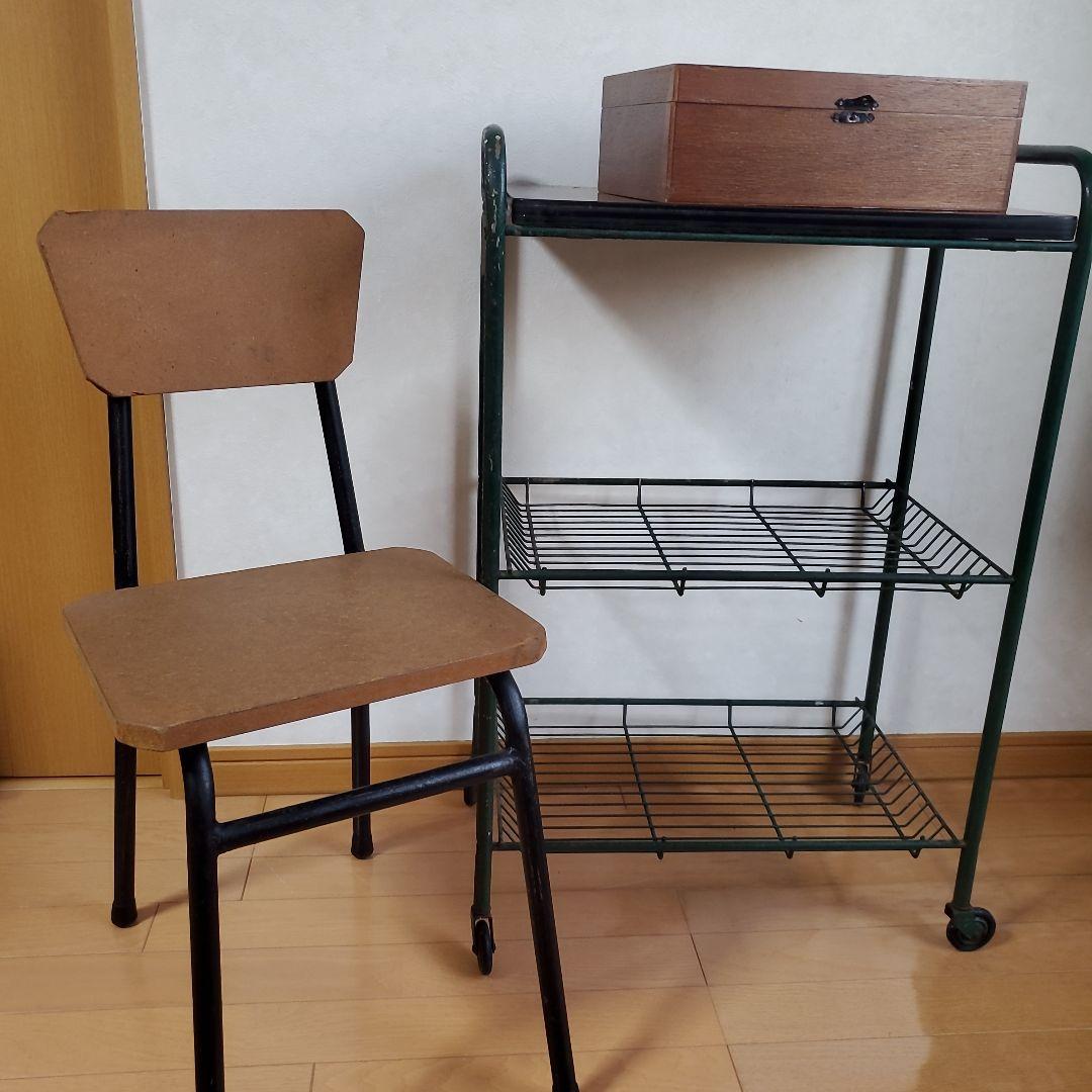 昭和レトロ 木製椅子 背もたれ付き