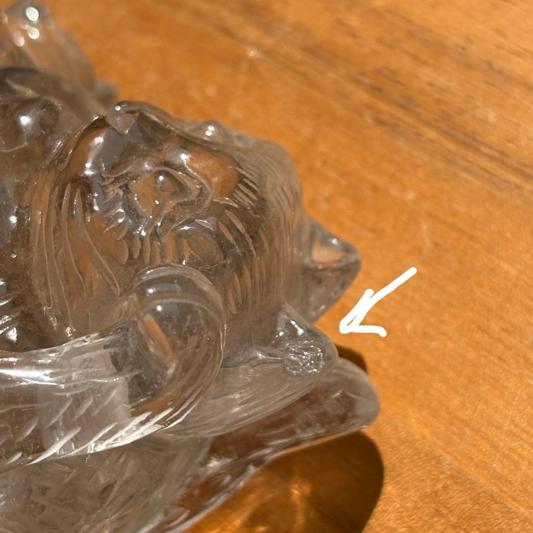 ★カケあり★ 天然石 ブラジル産水晶 招き猫の置物718g