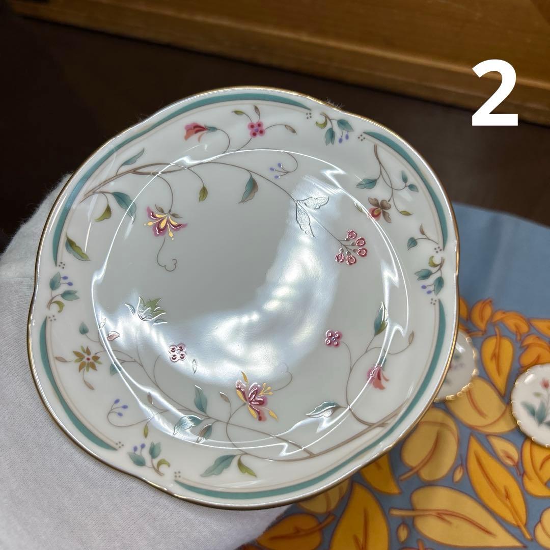 ノリタケ　花更紗　ティーCS スクエアプレート、小皿、スプーンレスト各２組