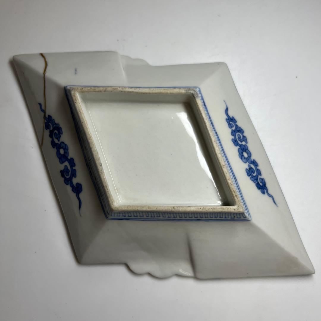 江戸中後期頃　古鍋島菱形皿　幅約22.5㎝　東Y8-0216②大