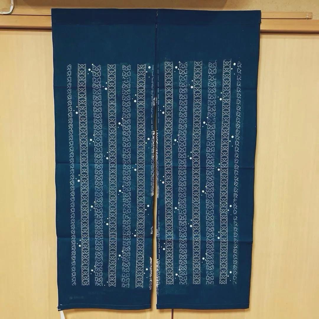 藍染 暖簾❣️本当に良い物をお探しの方❣️藍染工芸士『鈴木松男』作❣️長板藍染 ②-1