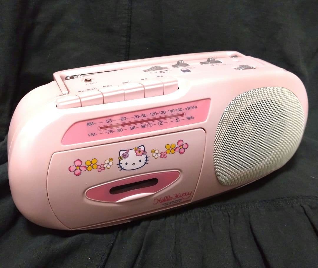 2002年 ハローキティ ラジオカセット レトロ キャラクター 家電ラジカセ