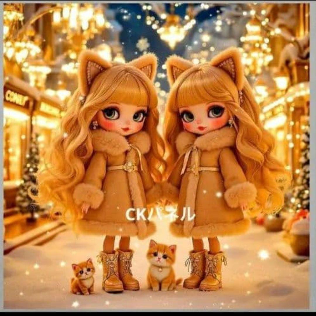 激レアねことうさぎパネル生地　ハンドメイド