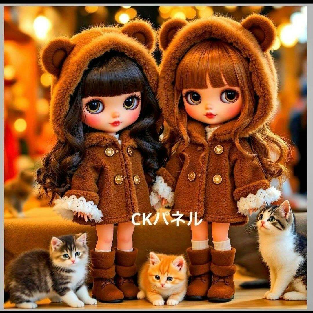 激レアねことうさぎパネル生地　ハンドメイド