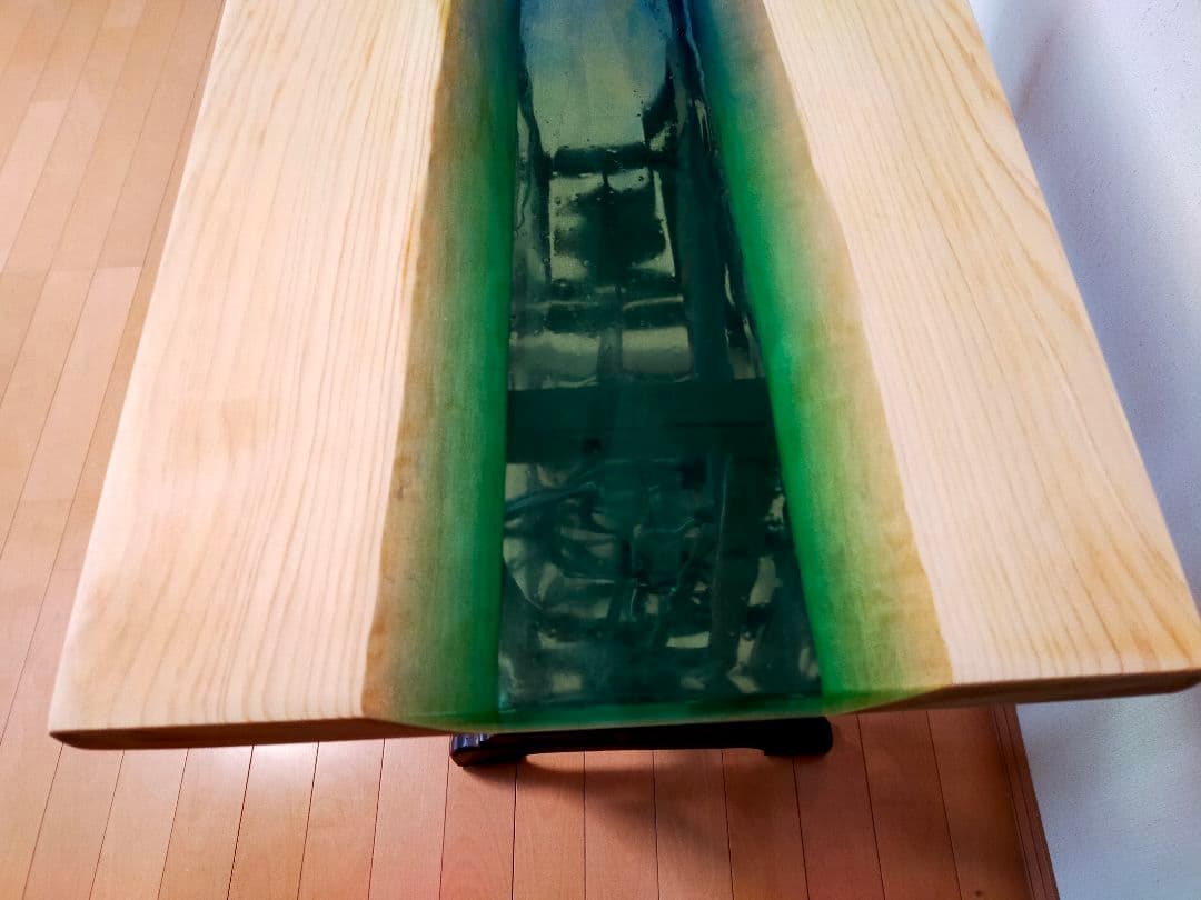 レジンリバーテーブル天板　レジンテーブル　ミシン脚テーブル　ディスプレイ