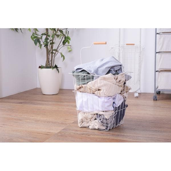 格安 隙間 移動簡単  縦長 キャスター付 ワゴン ランドリーバスケット 黒