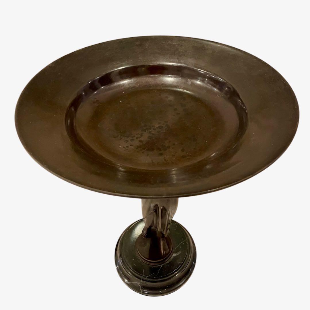 【希少】西洋アンティーク ブロンズ像 (小物入れ) アート 大理石