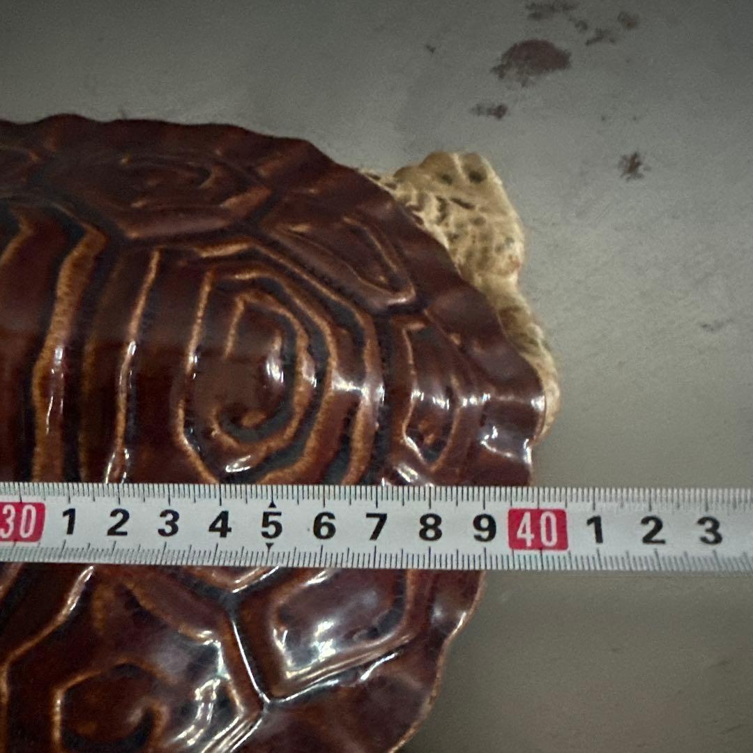 ヴィンテージ陶器の大型亀　亀のオブジェ　置物