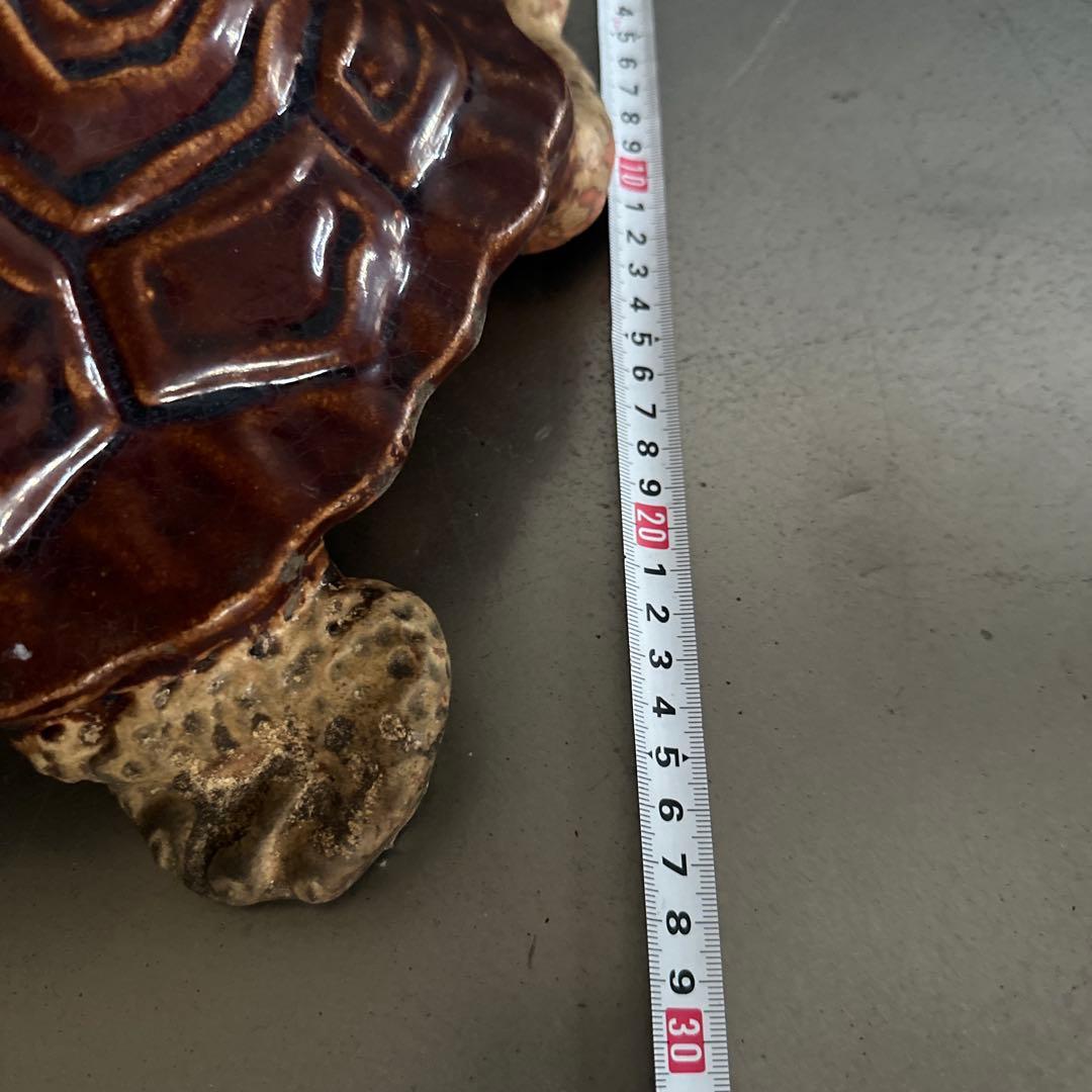 ヴィンテージ陶器の大型亀　亀のオブジェ　置物