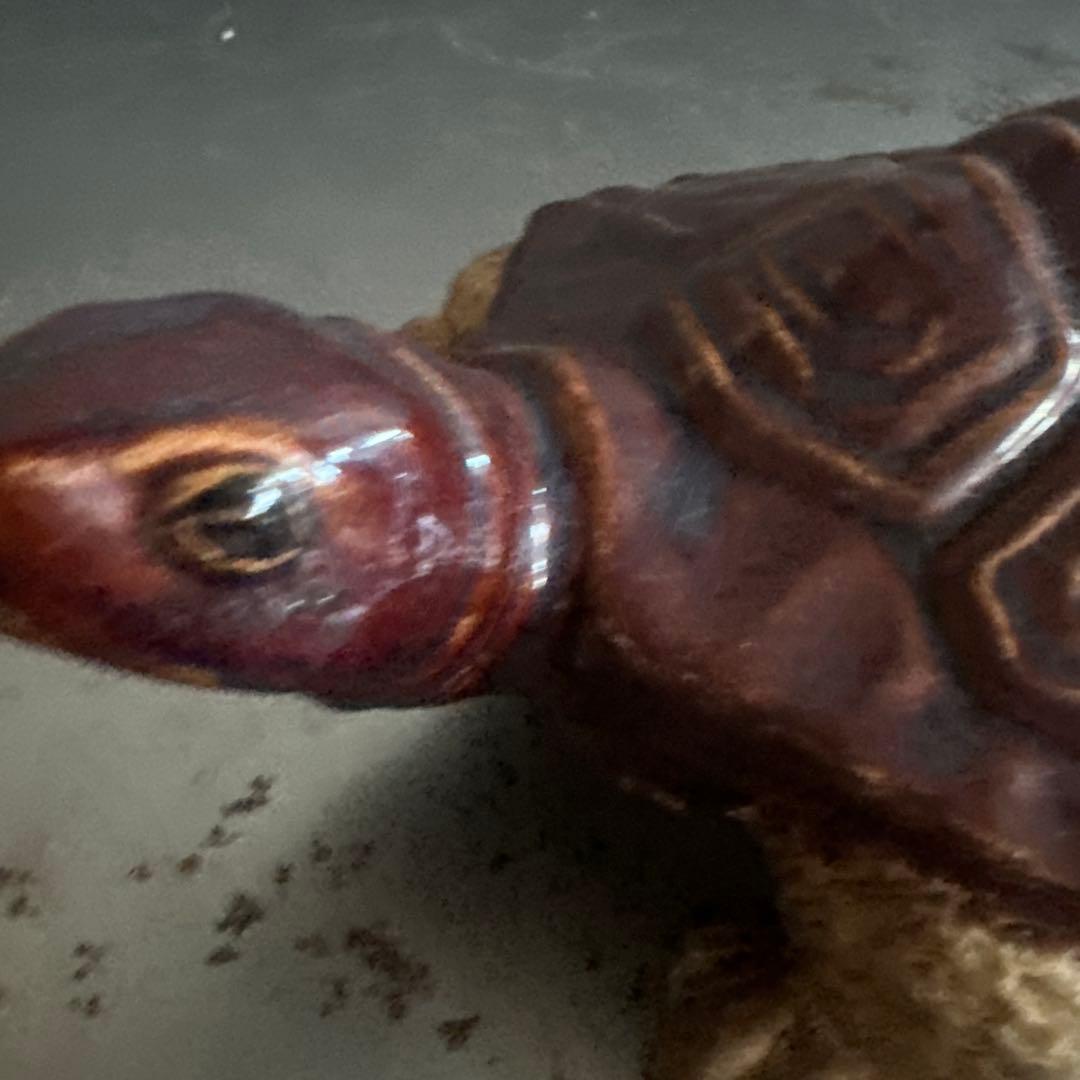 ヴィンテージ陶器の大型亀　亀のオブジェ　置物